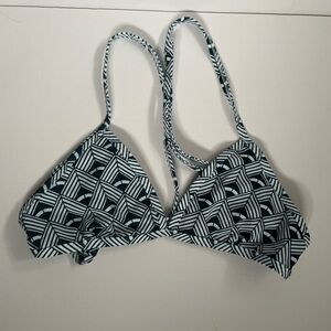Jolyn Triangle Pine and White Bikini Top